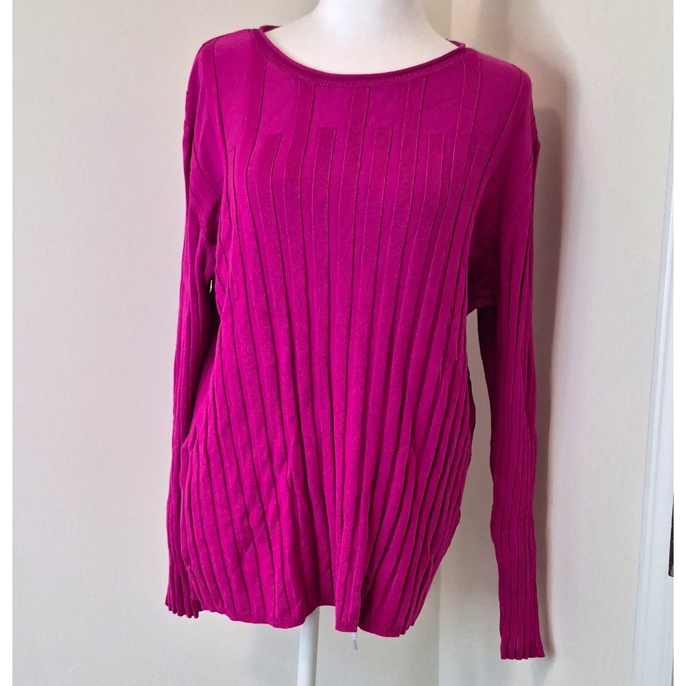 EST. 1946 Women's Pink Ribbed Knit Boat Neck Pullover Sweater Size 22